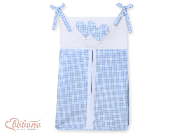 Diaper bag- Hanging Hearts blue checkered