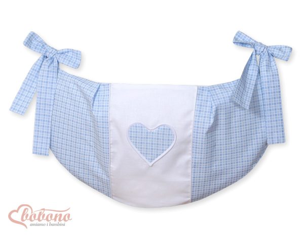 Toys bag- Hanging Hearts blue checkered