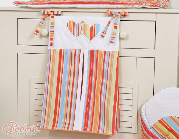 Diaper bag- Hanging Hearts orange strips - Image 2