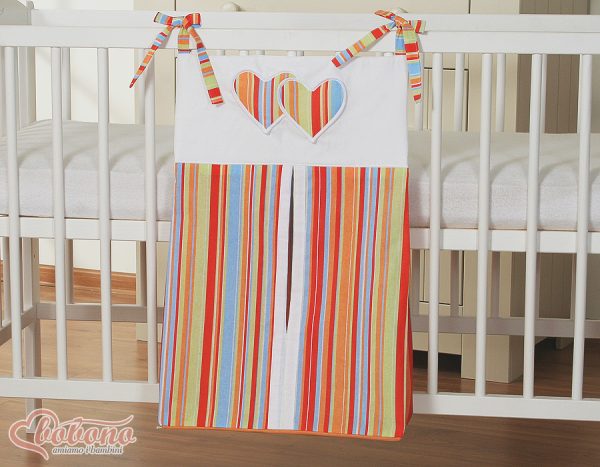 Diaper bag- Hanging Hearts orange strips - Image 3