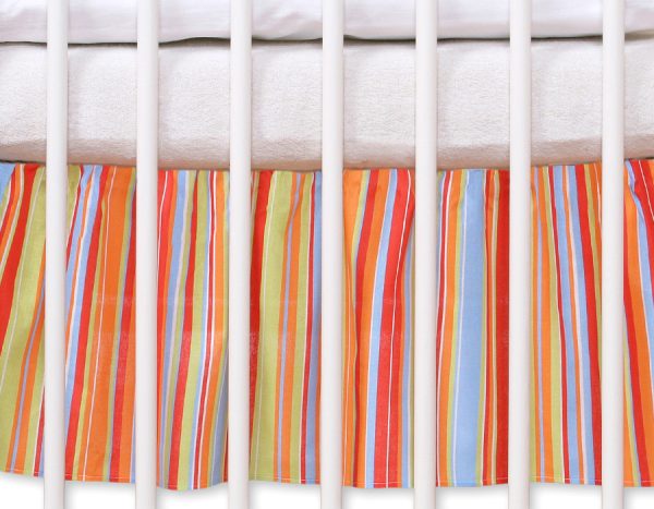Dust Ruffle-Masking flounce 120x60cm- Hanging Hearts orange strips