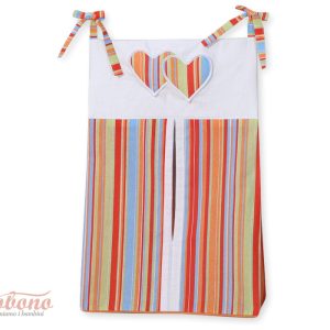 Diaper bag- Hanging Hearts orange strips