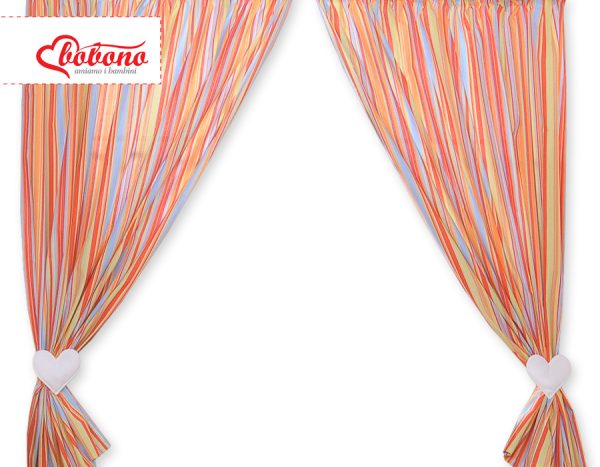 Curtains for baby room- Hanging Hearts orange strips - Image 4
