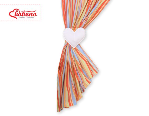 Curtains for baby room- Hanging Hearts orange strips - Image 2