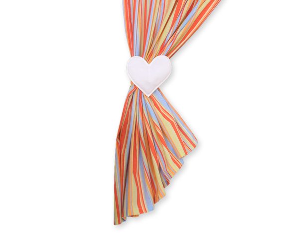 Curtains for baby room- Hanging Hearts orange strips - Image 3