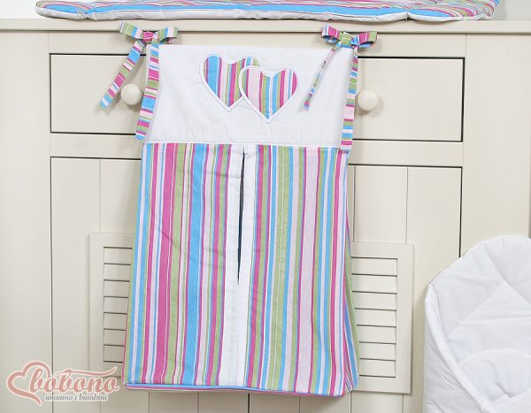 Diaper bag- Hanging Hearts lilac strips - Image 2