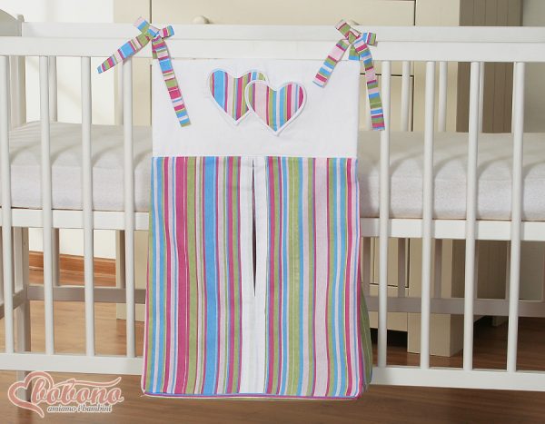 Diaper bag- Hanging Hearts lilac strips - Image 3