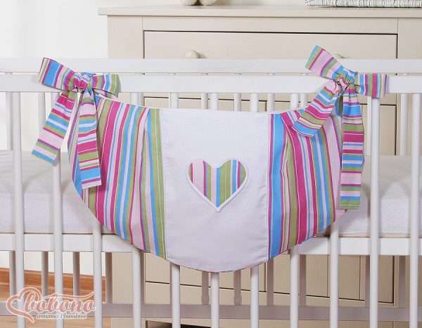 Toys bag- Hanging Hearts lilac strips - Image 2
