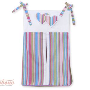 Diaper bag- Hanging Hearts lilac strips