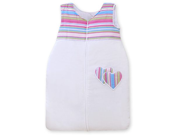 Sleeping bag- Hanging hearts lilac strips