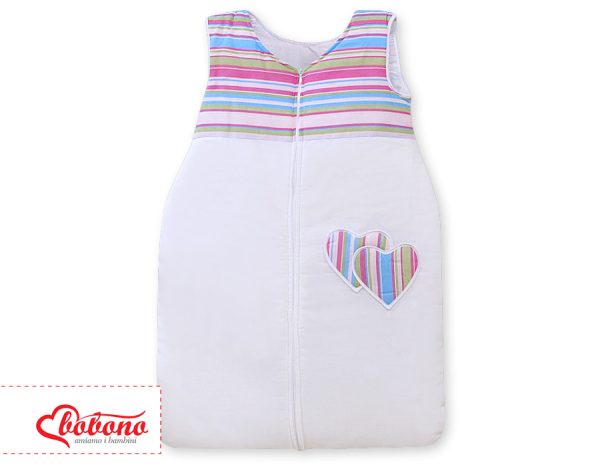 Sleeping bag- Hanging hearts lilac strips - Image 2