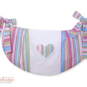 Toys bag- Hanging Hearts lilac strips