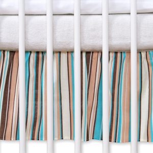 Dust Ruffle-Masking flounce 120x60cm- Hanging Hearts brown strips