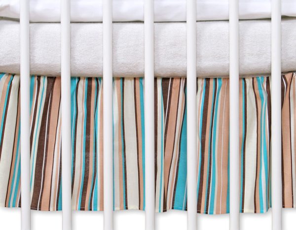 Dust Ruffle-Masking flounce 120x60cm- Hanging Hearts brown strips