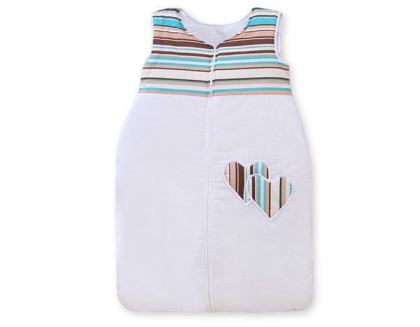 Sleeping bag- Hanging hearts brown strips