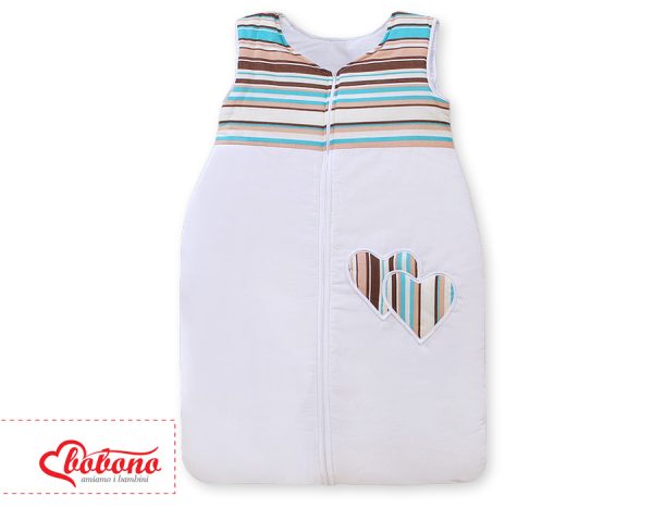 Sleeping bag- Hanging hearts brown strips - Image 2
