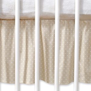 Dust Ruffle-Masking flounce 140x70cm- Hanging Hearts white polka dots on beige