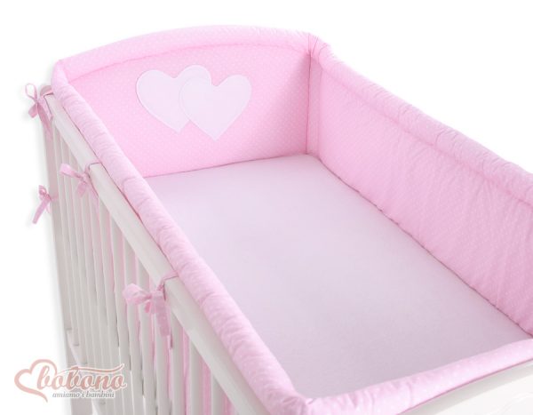 Universal bumper XXL- Hanging Hearts white polka dots on pink