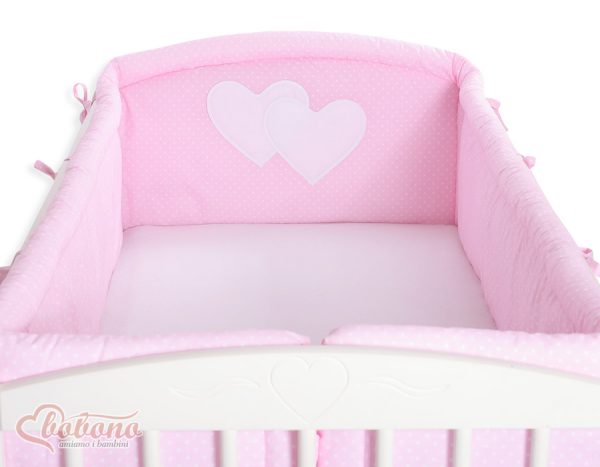 Universal bumper XXL- Hanging Hearts white polka dots on pink - Image 2