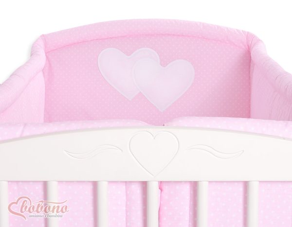 Universal bumper XXL- Hanging Hearts white polka dots on pink - Image 3