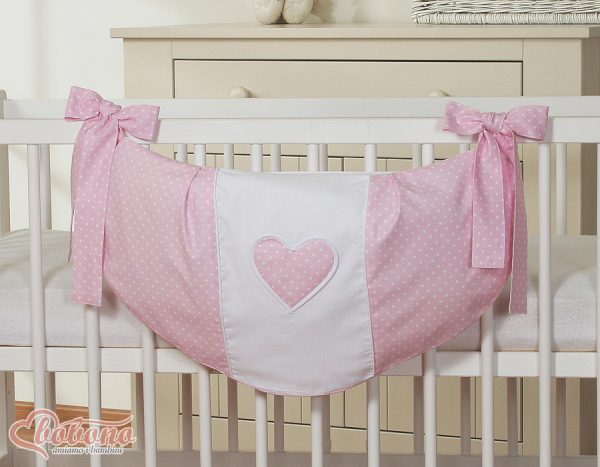 Toys bag- Hanging Hearts white polka dots on pink - Image 2