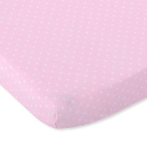Sheet made of cotton 120x60cm white polka dots on pink