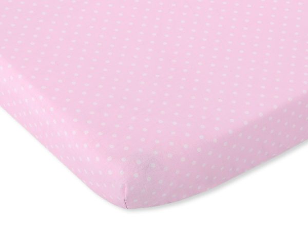 Sheet made of cotton 120x60cm white polka dots on pink