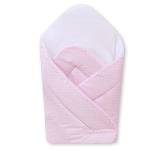 Babynest with stiffening- Hanging Hearts white polka dots on pink