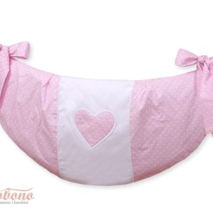 Toys bag- Hanging Hearts white polka dots on pink