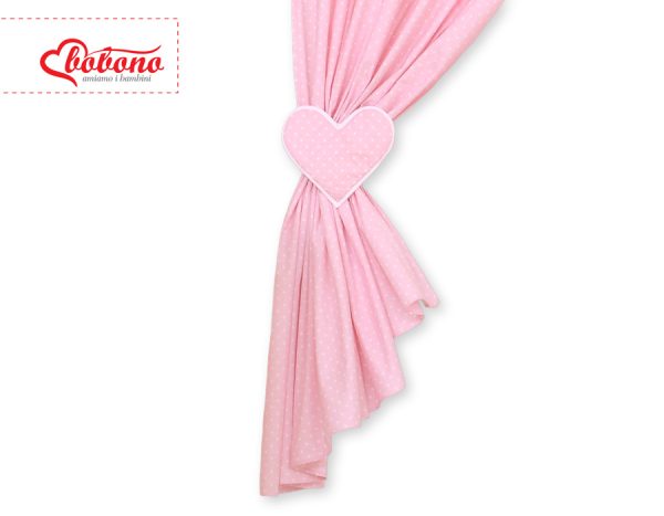 Curtains for baby room- Hanging Hearts white polka dots on pink - Image 2