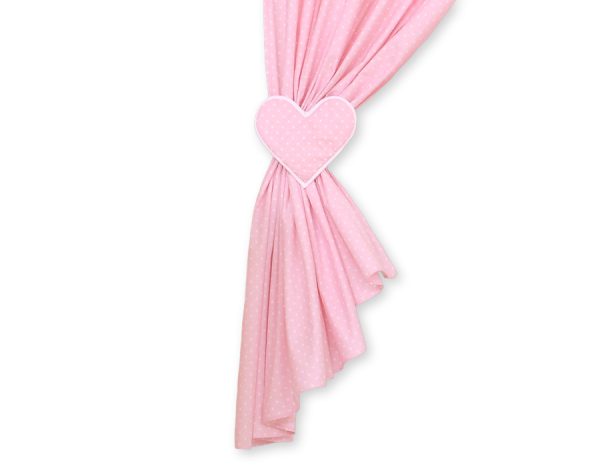 Curtains for baby room- Hanging Hearts white polka dots on pink - Image 3