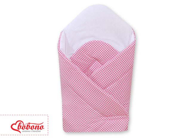 Babynest with stiffening- Hanging Hearts dark pink checkered - Image 2