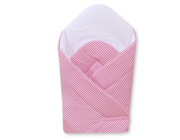 Babynest with stiffening- Hanging Hearts dark pink checkered