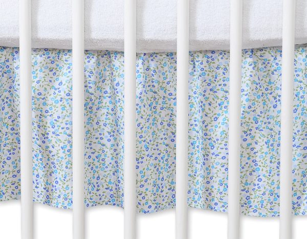 Dust Ruffle-Masking flounce 140x70cm- Hanging Hearts little blue flowers