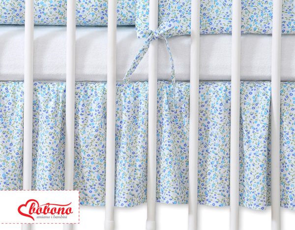 Dust Ruffle-Masking flounce 140x70cm- Hanging Hearts little blue flowers - Image 3