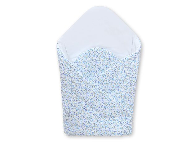 Babynest with stiffening- Hanging Hearts little blue flowers