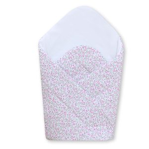 Babynest with stiffening- Hanging Hearts little pink flowers