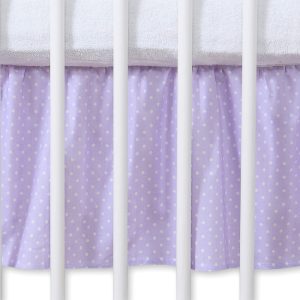 Dust Ruffle-Masking flounce 140x70cm- Hanging Hearts white polka dots on lilac