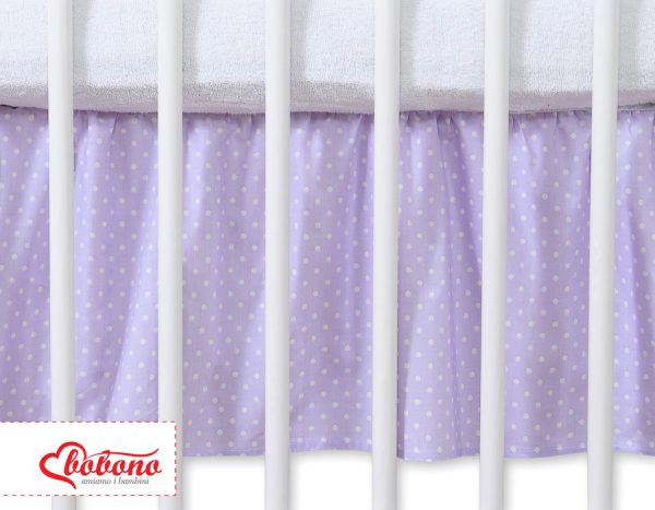 Dust Ruffle-Masking flounce 140x70cm- Hanging Hearts white polka dots on lilac - Image 2