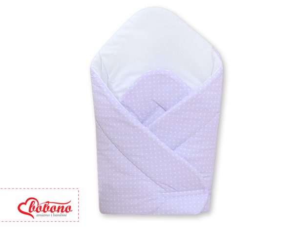 Babynest with stiffening- Hanging Hearts white polka dots on lilac - Image 2