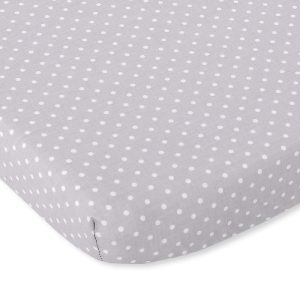 Sheet made of cotton 120x60cm white polka dots on grey