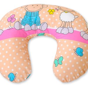 Breastfeeding Pillow Nursing Croissant Pillow, removable, Hands-Free Feeding- Sheeps rosa-beige