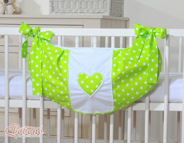 Toys bag- Hanging Hearts white dots on green - Image 2