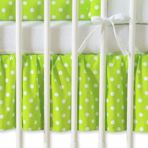 Dust Ruffle-Masking flounce 120x60cm- Hanging Hearts white dots on green