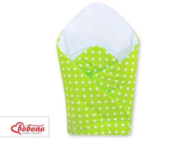 Babynest with stiffening- Hanging Hearts white dots on green - Image 2