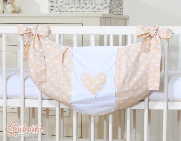 Toys bag- Hanging Hearts white dots on beige - Image 2