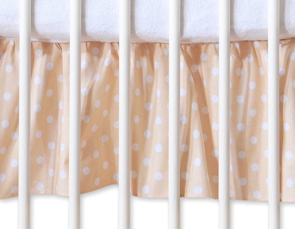 Dust Ruffle-Masking flounce 140x70cm- Hanging Hearts white dots on beige