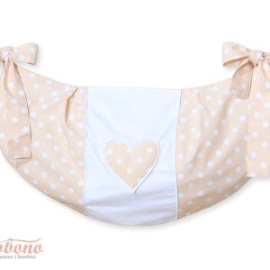 Toys bag- Hanging Hearts white dots on beige