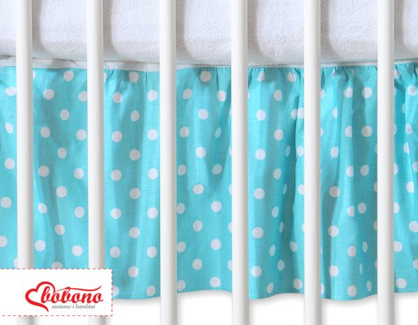 Dust Ruffle-Masking flounce 140x70cm- Hanging Hearts white dots on turquoise - Image 2