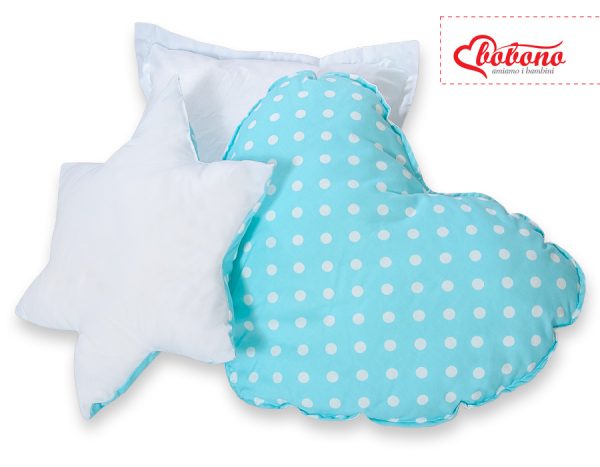 3pcs pillow set - White dots on turquoise - Image 2